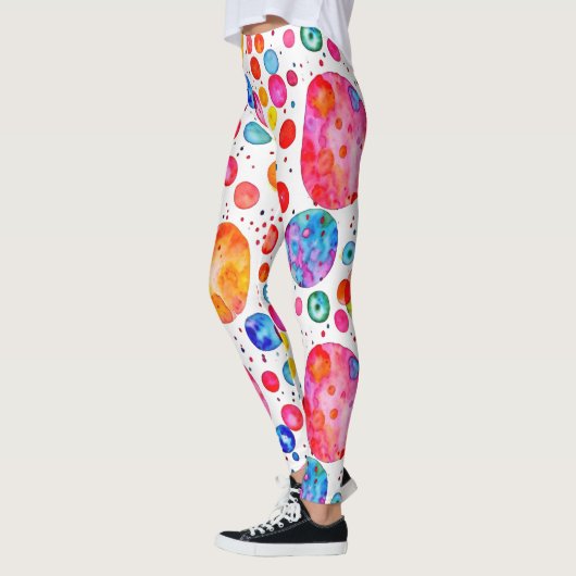 Farbige Abstrakte Polka-Punkte Leggings (Links)