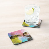 Farbige Abstrakte Pop Kunst, 6 Plastische Unterset Getränkeuntersetzer (Rechte Seite)