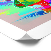 Farbige abstrakte Pop Kunst niedliche Katze Poster (Ecke)