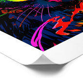 Farbige abstrakte Pop Silhouette Poster (Ecke)