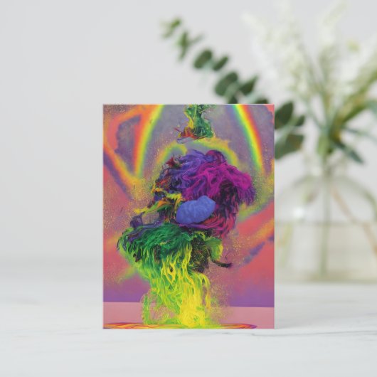 Farbige Abstrakte Postkarte (Stehend Vorderseite)