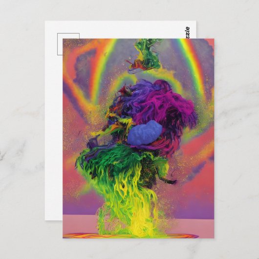 Farbige Abstrakte Postkarte (Vorne/Hinten)