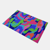 Farbige Abstrakte Printmedien in Retro-Farben Fußmatte (Schrägansicht)