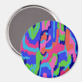 Farbige Abstrakte Printmedien in Retro-Farben Magnet (Vorderseite/Rückseite)