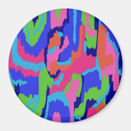 Farbige Abstrakte Printmedien in Retro-Farben Magnet