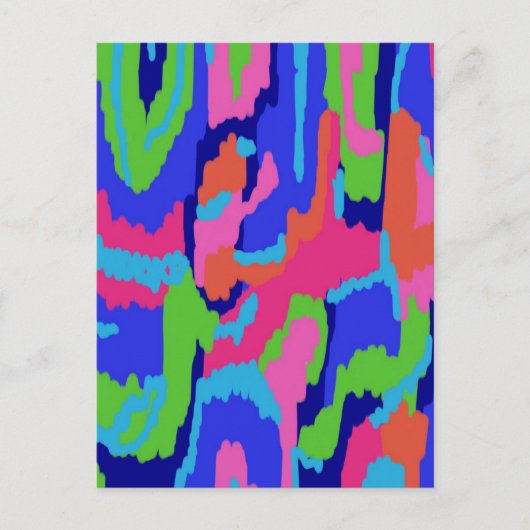 Farbige Abstrakte Printmedien in Retro-Farben Postkarte (Vorderseite)