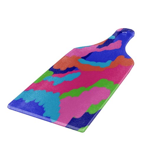 Farbige Abstrakte Printmedien in Retro-Farben Schneidebrett (Ecke)