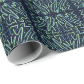 Farbige abstrakte psychedelische Stringy Pointed K Geschenkpapier (Rolleneckpunkt)