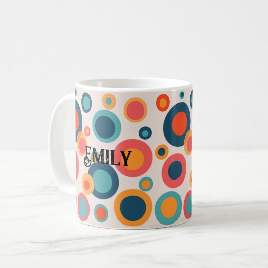 Farbige Abstrakte Punkte Kaffeetasse (Vorderseite Links)