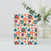 Farbige Abstrakte Punkte Postkarte (Stehend Vorderseite)