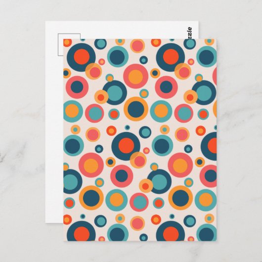 Farbige Abstrakte Punkte Postkarte (Vorne/Hinten)