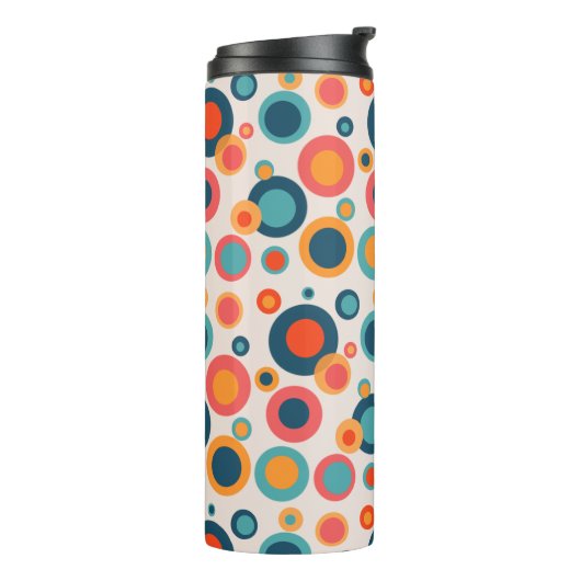 Farbige Abstrakte Punkte Thermosbecher (Nach links gedreht)