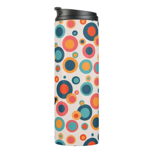 Farbige Abstrakte Punkte Thermosbecher (Nach rechts gedreht)