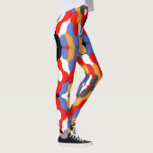 Farbige abstrakte Puzzle-Muster Leggings (Rechts)