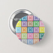 Farbige abstrakte Quadrate Button (Vorne & Hinten)