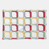 Farbige Abstrakte Quadrate Retro Muster Geschirrtuch (Horizontal)