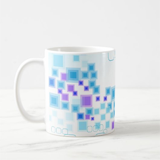 Farbige Abstrakte Quadrate und Boxen Kaffeetasse (Links)