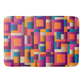 Farbige Abstrakte Quadrate und Formen Badematte