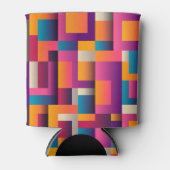 Farbige Abstrakte Quadrate und Formen Dosenkühler (Vorderseite)