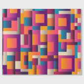 Farbige Abstrakte Quadrate und Formen Geschenkpapier (Flach)