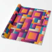 Farbige Abstrakte Quadrate und Formen Geschenkpapier (Ungerollt)
