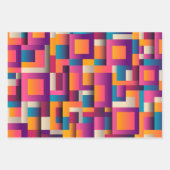 Farbige Abstrakte Quadrate und Formen Geschenkpapier Set (Vorderseite)