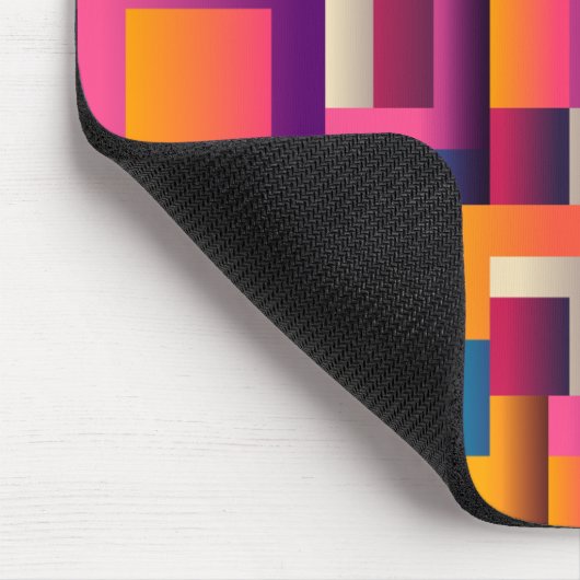 Farbige Abstrakte Quadrate und Formen, Monogramm Mousepad (Ecke)