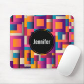 Farbige Abstrakte Quadrate und Formen Mousepad (Mit Mouse)