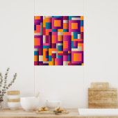 Farbige Abstrakte Quadrate und Formen Poster (Küche)
