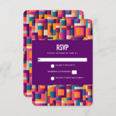 Farbige Abstrakte Quadrate und Formen RSVP Karte (Vorne/Hinten)