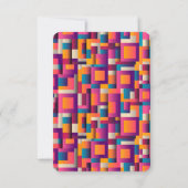 Farbige Abstrakte Quadrate und Formen RSVP Karte (Rückseite)