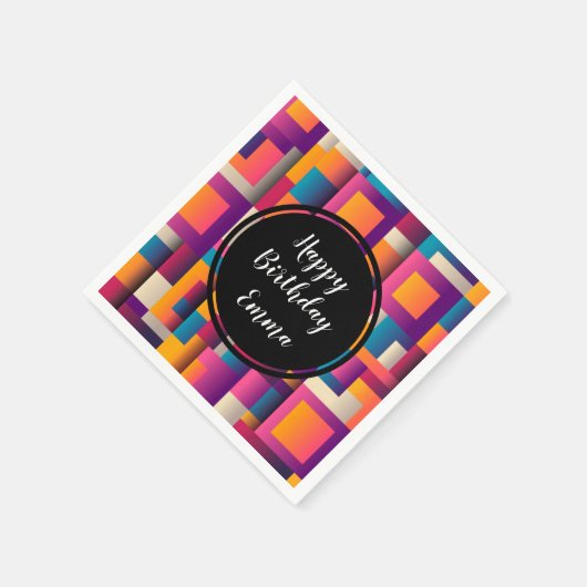 Farbige Abstrakte Quadrate und Formen Serviette (Ecke)