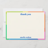 Farbige Abstrakte Rainbow Custom Graduation Party Dankeskarte (Vorderseite)