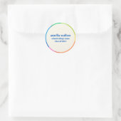 Farbige Abstrakte Rainbow Custom Graduation Party Runder Aufkleber (Tasche)