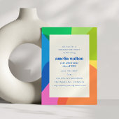 Farbige Abstrakte Rainbow-Foto-Graduierungspartei Einladung