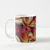 Farbige Abstrakte Red Orange Fantasy Fraktal Text Kaffeetasse (Links)