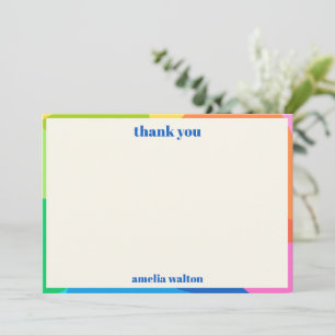 Farbige Abstrakte Regenbogen Individuelle Abschlus Dankeskarte