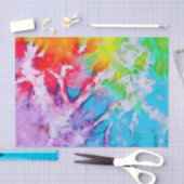 Farbige Abstrakte Regenbogen Wasserfarbe Batik Gef Seidenpapier (Handwerk)