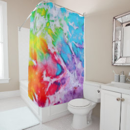 Farbige Abstrakte Regenbogen-Watercolor Batik-Gefä Duschvorhang