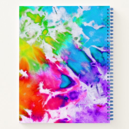Farbige Abstrakte Regenbogenfarben Gefärbte Krawat Notizblock (Rückseite)