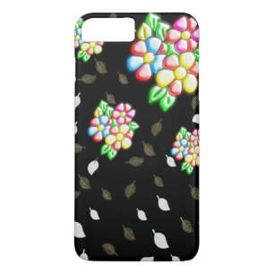 Farbige Abstrakte Retro-Blume Schwarzer Hintergrun Case-Mate iPhone Hülle