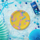 Farbige Abstrakte Retro Paint Spatter Pappteller (Party)