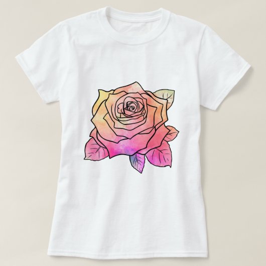 Farbige Abstrakte Rose T-Shirt (Design vorne)