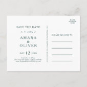 Farbige Abstrakte Save the Date Postkarte (Rückseite)