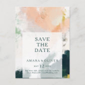 Farbige Abstrakte Save the Date Postkarte (Vorderseite)