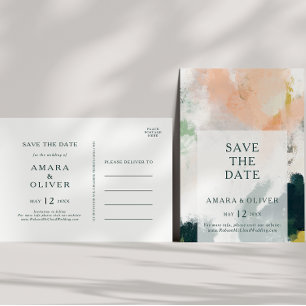 Farbige abstrakte Save-The-Date-Postkarte Einladungspostkarte