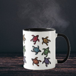 Farbige Abstrakte Schildkröten Kaffee Tasse