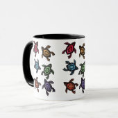 Farbige Abstrakte Schildkröten Kaffee Tasse (Vorderseite Links)