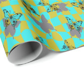 Farbige abstrakte Schmetterlinge Geschenkpapier (Rolleneckpunkt)