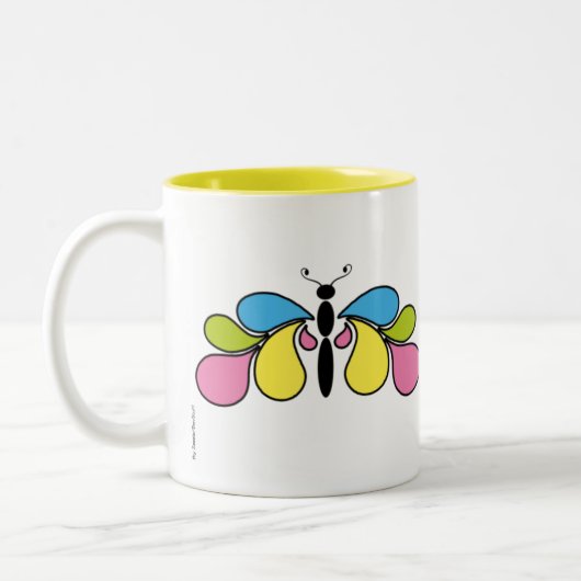 Farbige Abstrakte Schmetterlingskaffee-Tasse Zweifarbige Tasse (Links)